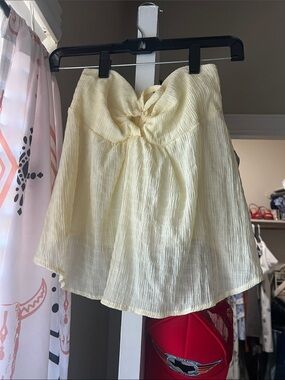 Butter yellow strapless summer Top